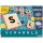 Mattel JGR62 Scrabble Original Holz Edition mit hochwertigen Holzbuchstaben und doppelseitigem Spielbrett – Draufsicht auf das Spielfeld.