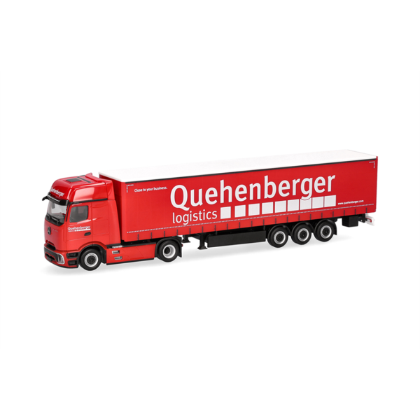 HERPA 321334 Mercedes-Benz Actros L ProCabin Gigaspace Gardinenplanen-Sattelzug "Quehenberger" (A)