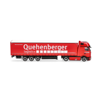HERPA 321334 Mercedes-Benz Actros L ProCabin Gigaspace Gardinenplanen-Sattelzug "Quehenberger" (A)