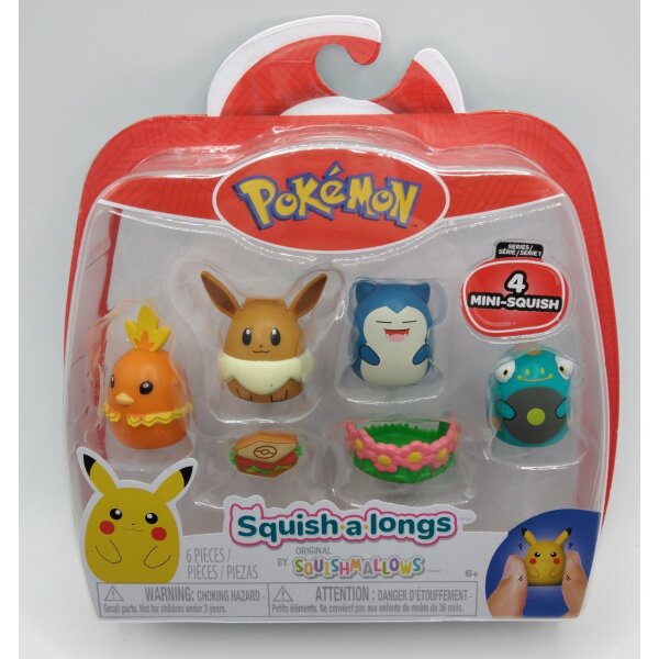 Jazwares GmbH SQAL0067 Pokémon Figure 4 Pack - Squishalongs, sortiert