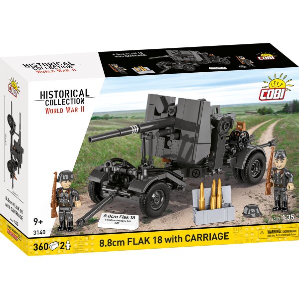 COBI 3140 Zweiter Weltkrieg 8.8CM FLAK WITH CARRIAGE