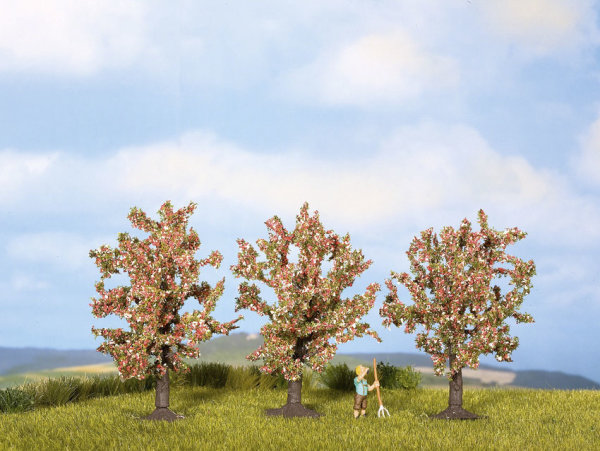 NOCH ( 25112 ) Obstbäume, rosa blühend, 3 Stück, 8 cm hoch H0,TT